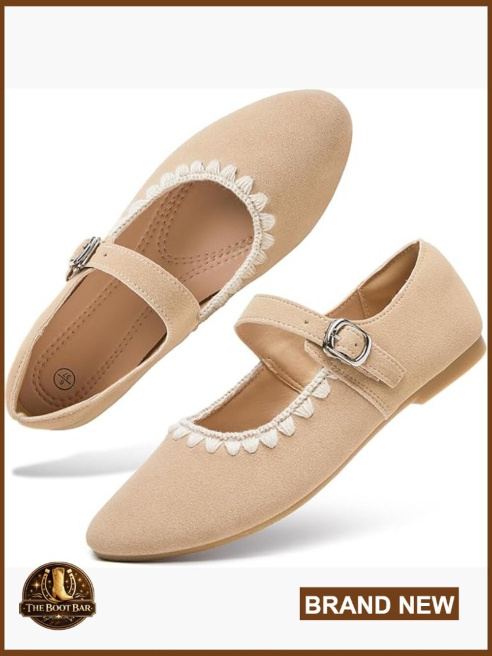 Women's Mary Janes Flats - Memory Foam Ballet Dress Shoes with Strap